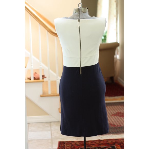 J. CREW Navy Blue and Cream Dress - Picture 3 of 6